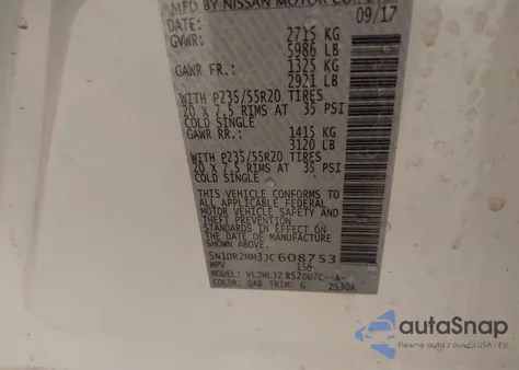 2018 Nissan Pathfinder Platinum from USA, damaged, VIN 5N1DR2MM3JC608753